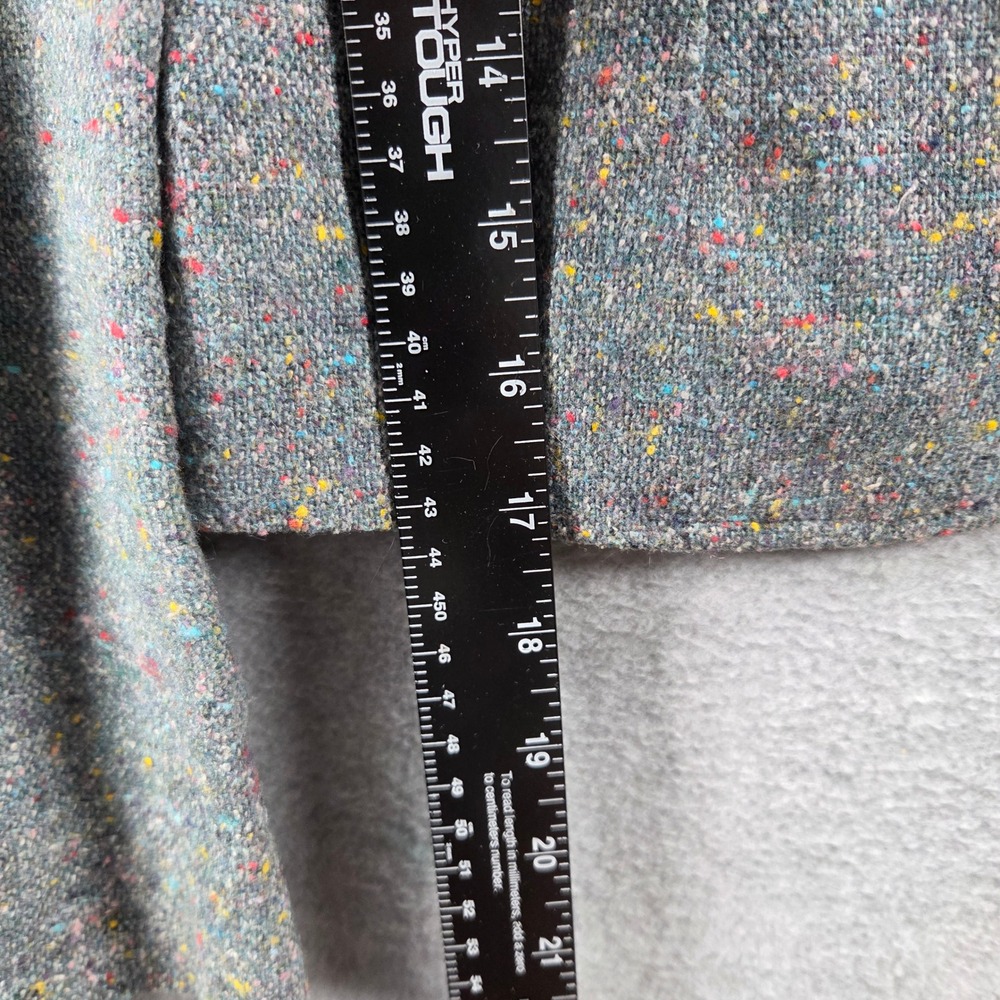 Vintage Blazer Men Small Grey Multi-Color Tweed Confetti Wool Blend Academic - Picture 6 of 8